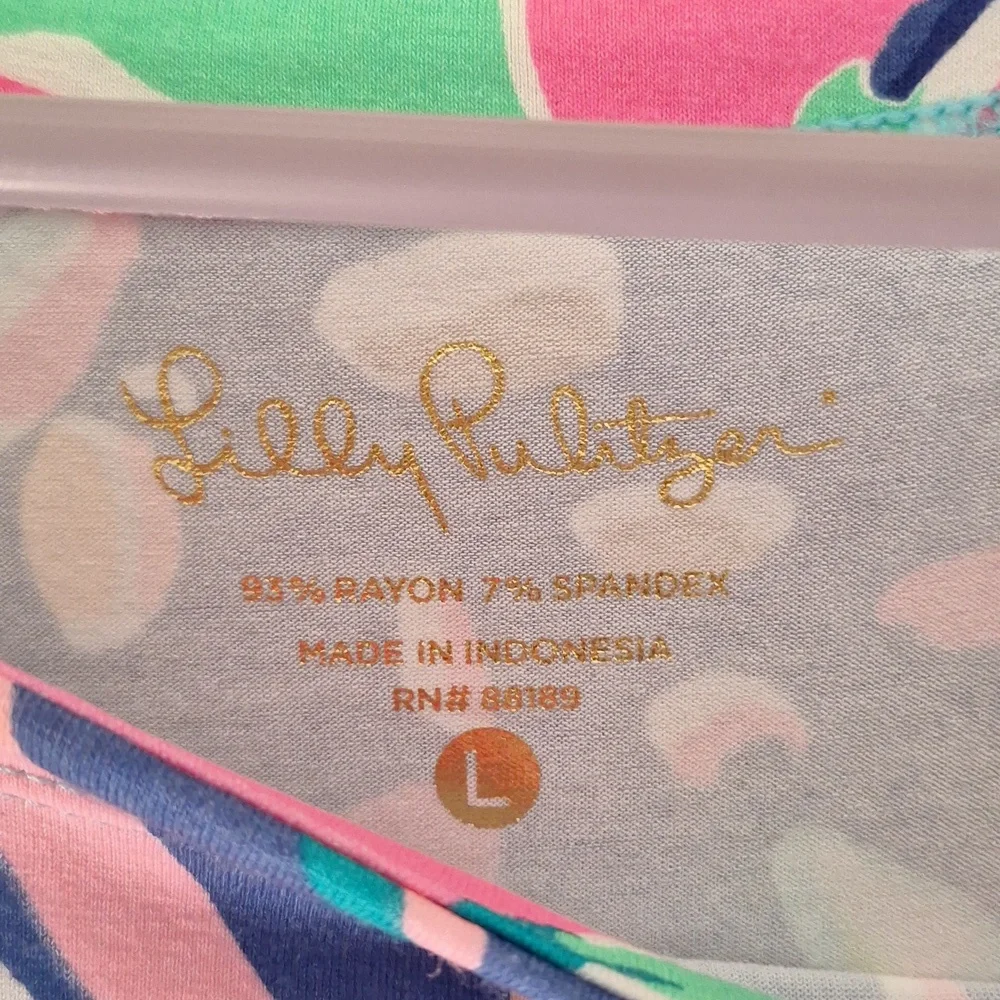 Lilly Pulitzer Sophie Multicolor Leaf Print Midi Dress Large - Picture 2 of 3